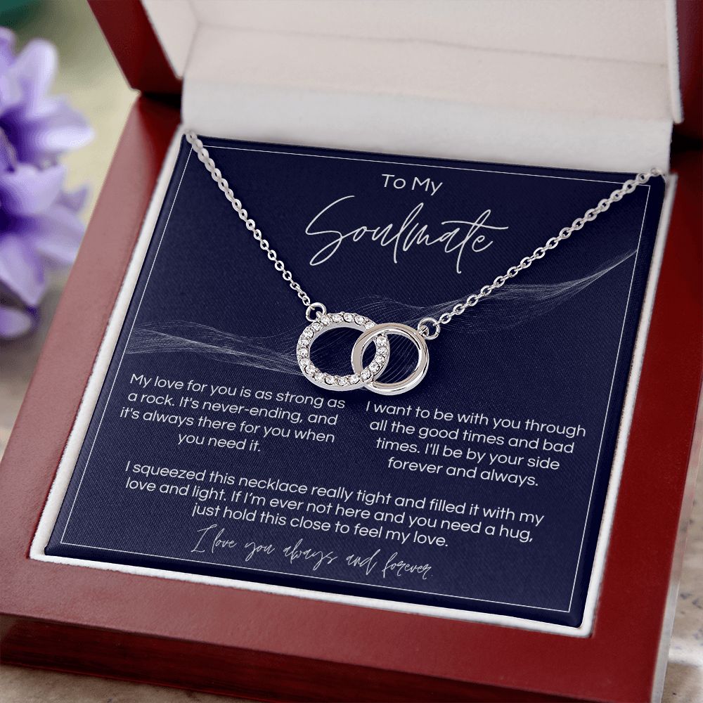 To My Soulmate - Strong As A Rock - Interlocked Rings - Dark Card
