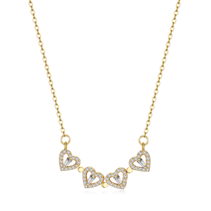 Lucky Clover Hearts Necklace