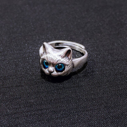 Blue Eye Cat Ring (Adjustable)