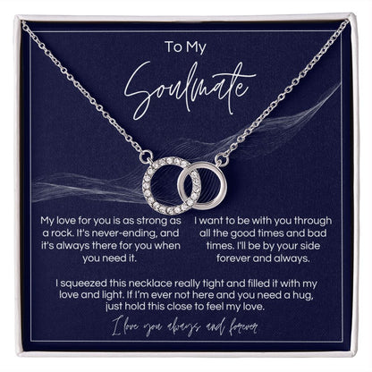 To My Soulmate - Strong As A Rock - Interlocked Rings - Dark Card