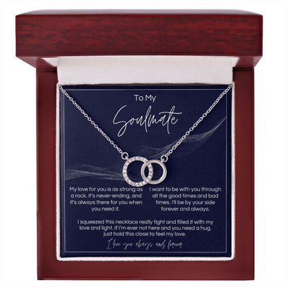To My Soulmate - Strong As A Rock - Interlocked Rings - Dark Card
