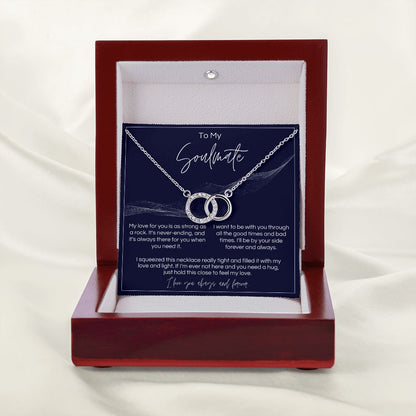 To My Soulmate - Strong As A Rock - Interlocked Rings - Dark Card
