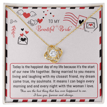Bride - The Happiest Day - Love Knot Necklace