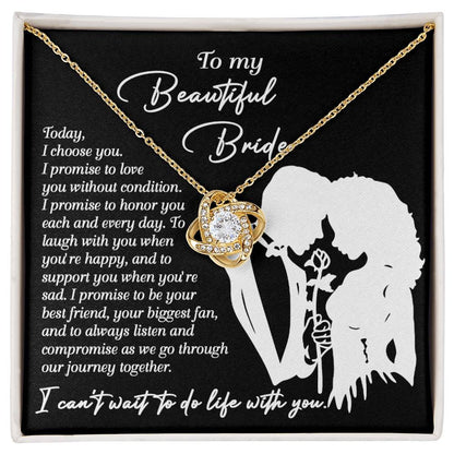 Bride - I Choose You - Love Knot Necklace