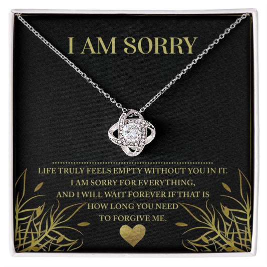 Sorry - Without You - Love Knot Necklace