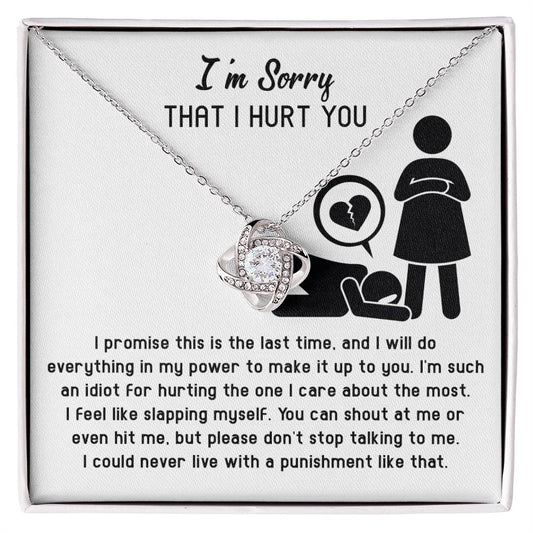 Sorry - Stop Talking - Love Knot Necklace