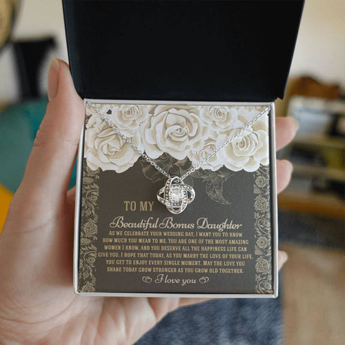 Bonus Daughter - Grow Old Together - Love Knot Necklace