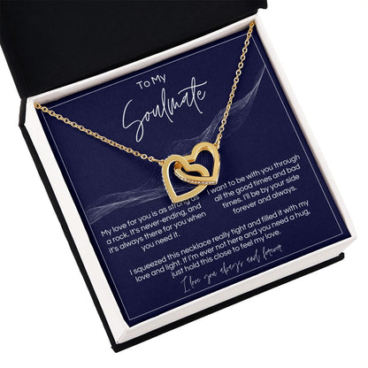 To My Soulmate - Strong As A Rock - Interlocked Hearts - Dark Card