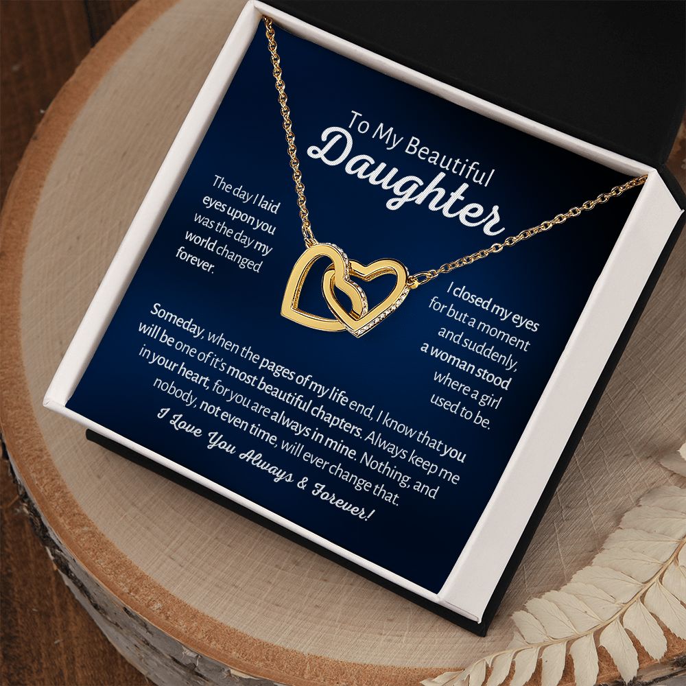 My Beautiful Daughter - A Woman Stood - Interlocked Hearts Design 1
