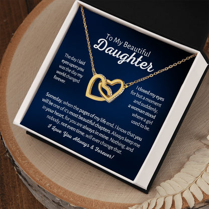 My Beautiful Daughter - A Woman Stood - Interlocked Hearts Design 1
