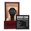 Bonus Dad - Nutrition Facts - Metal Chronograph Watch