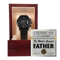 Dad - World's Greatest Father - Metal Chronograph Watch