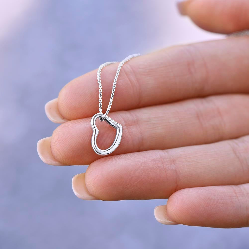 To The World's Best Hockey Daughter - Delicate Heart Necklace