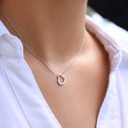 To My Soulmate - Strong As A Rock - Delicate Heart Necklace