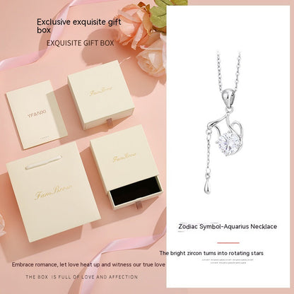 Zodiac Sterling Silver Necklace Gift Box Set