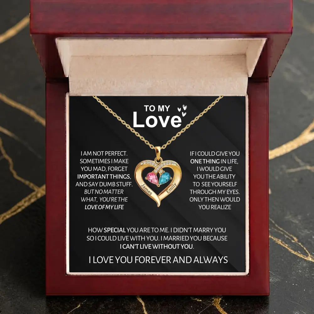 Always Yours - Birthstone Heart Necklace