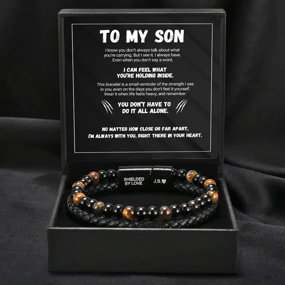 To My Son - The Guardian - Tiger's Eye Bracelet Gift