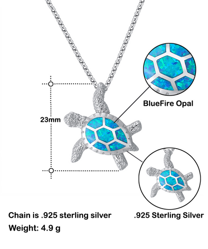 Daughter - A Gift - Opal Turtle Necklace
