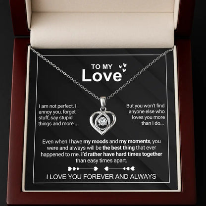 To My Love - Forever & Always Heart Necklace Set