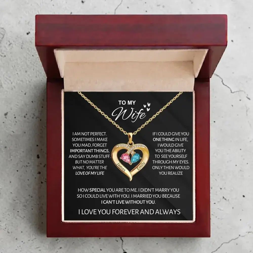 Always Yours - Birthstone Heart Necklace Gift