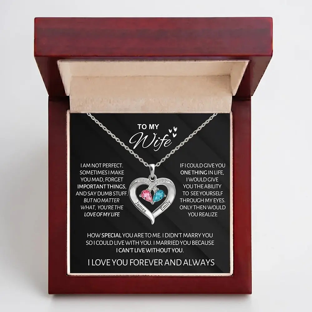 Always Yours - Birthstone Heart Necklace Gift