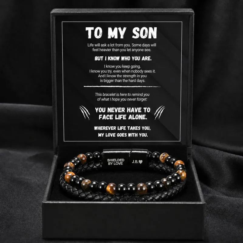 To My Son - The Guardian - Tiger's Eye Bracelet Gift