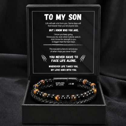 To My Son - The Guardian - Tiger's Eye Bracelet Gift
