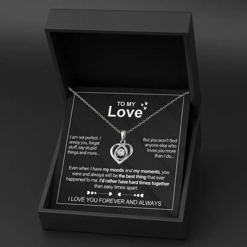 To My Love - Forever & Always Heart Necklace Set