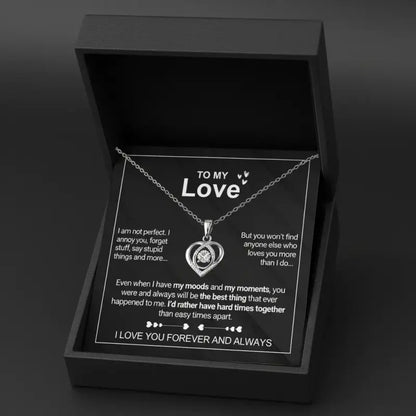 To My Love - Forever & Always Heart Necklace Set