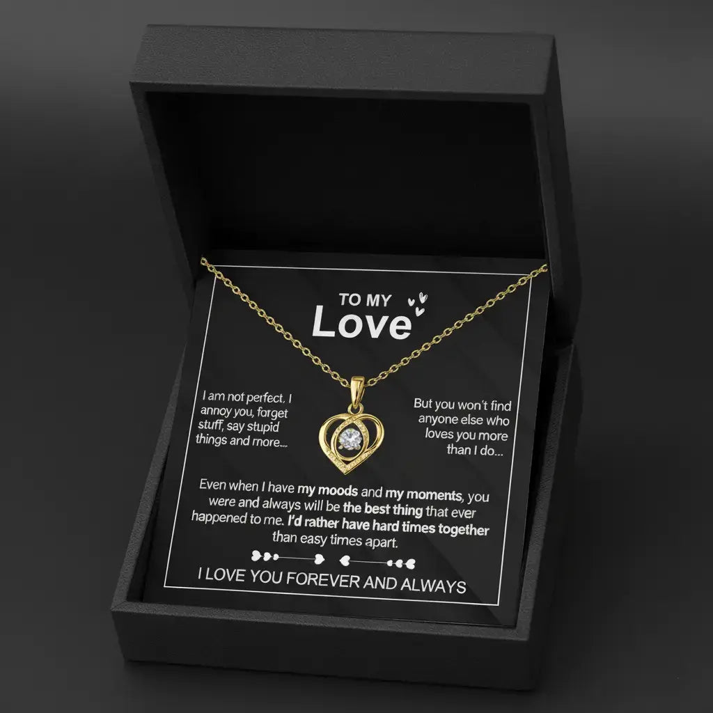 To My Love - Forever & Always Heart Necklace Set