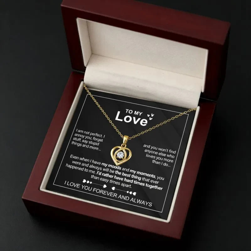 To My Love - Forever & Always Heart Necklace Set